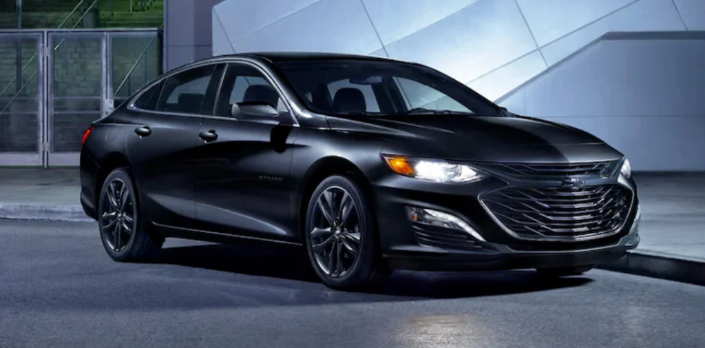 A black 2023 Chevrolet Malibu.