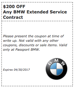 Any BMW Extended Service Contract
