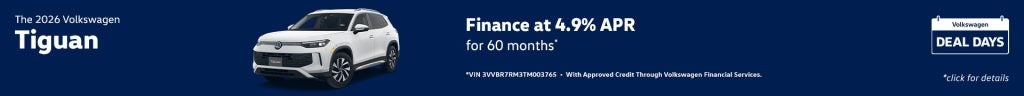 2026 Volkswagen Tiguan – Finance at 4.9% APR for 60 Months
