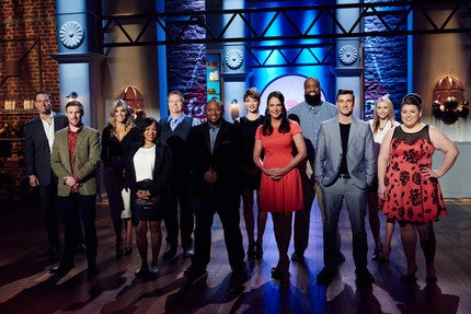 Finalists Tregaye Fraser, Damiano Carrara, Yaku Moton-Spruill, Ana Quincoces, Melissa Pfeister, Monterey Salka, Rob Burmeister, Havird Usry, Jernard Wells, Erin Campbell, Aaron Crumbaugh, Joy Campbell and Martita Jara, as seen on Food Network Star, Season 12.