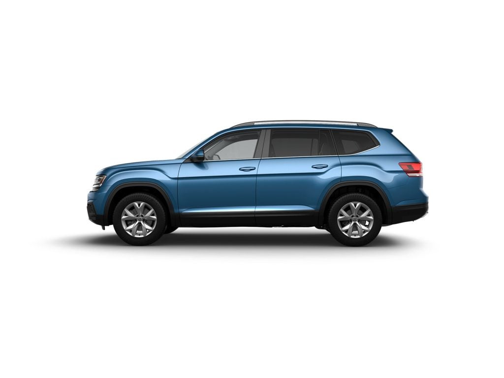 model photo of a volkswagen atlas in blue