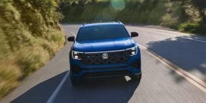 Blue Volkswagen Atlas Cross Sport 