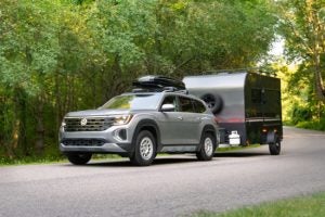 VW SUV towing an RV