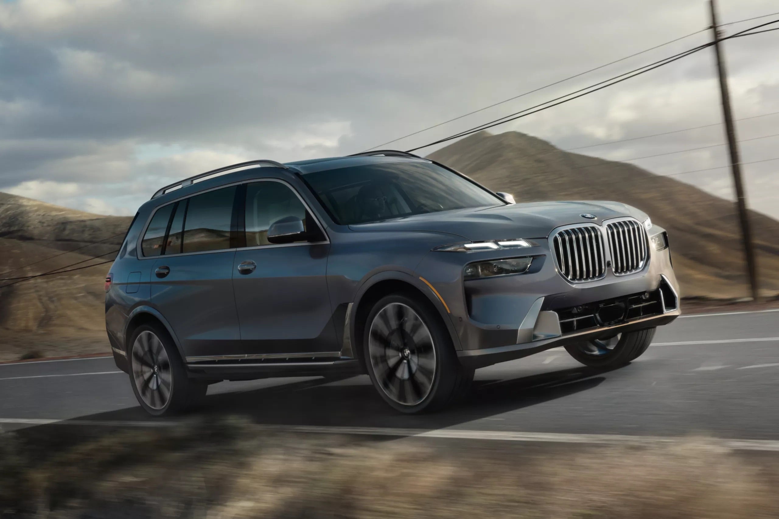A 2026 BMW X7 driving in Rockford, IL