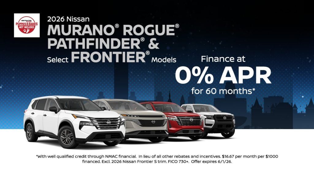 Select 2026 Nissan Models: 0% APR Financing Available