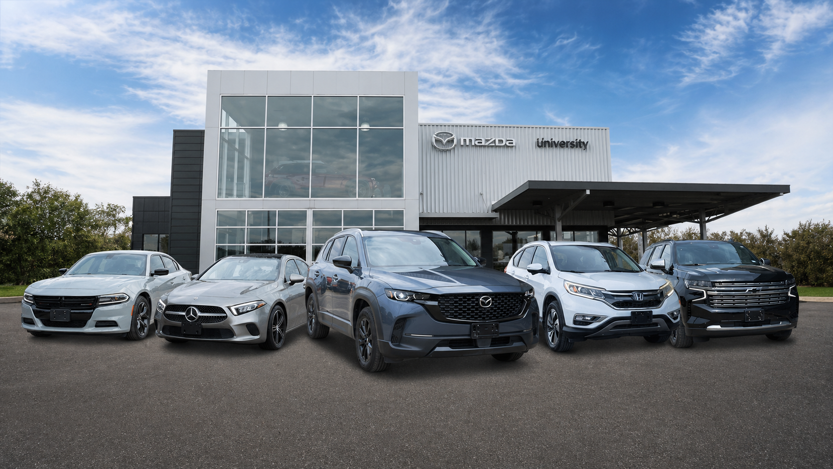 Pre-owned used cars for sale at University Mazda in Waco during a summer test drive checklist