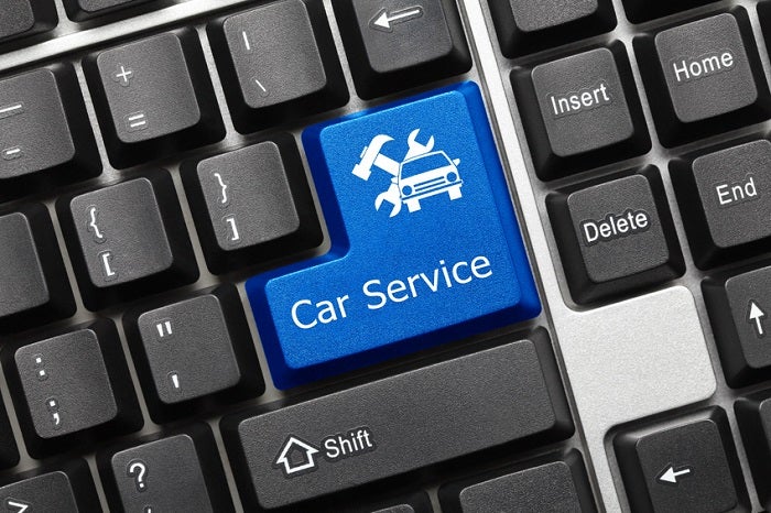 Conceptual keyboard - Car Service (blue key)