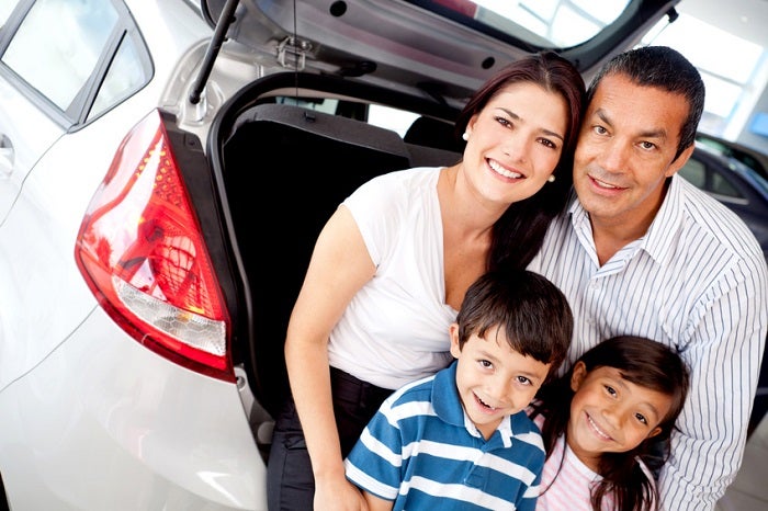 Family buying a car