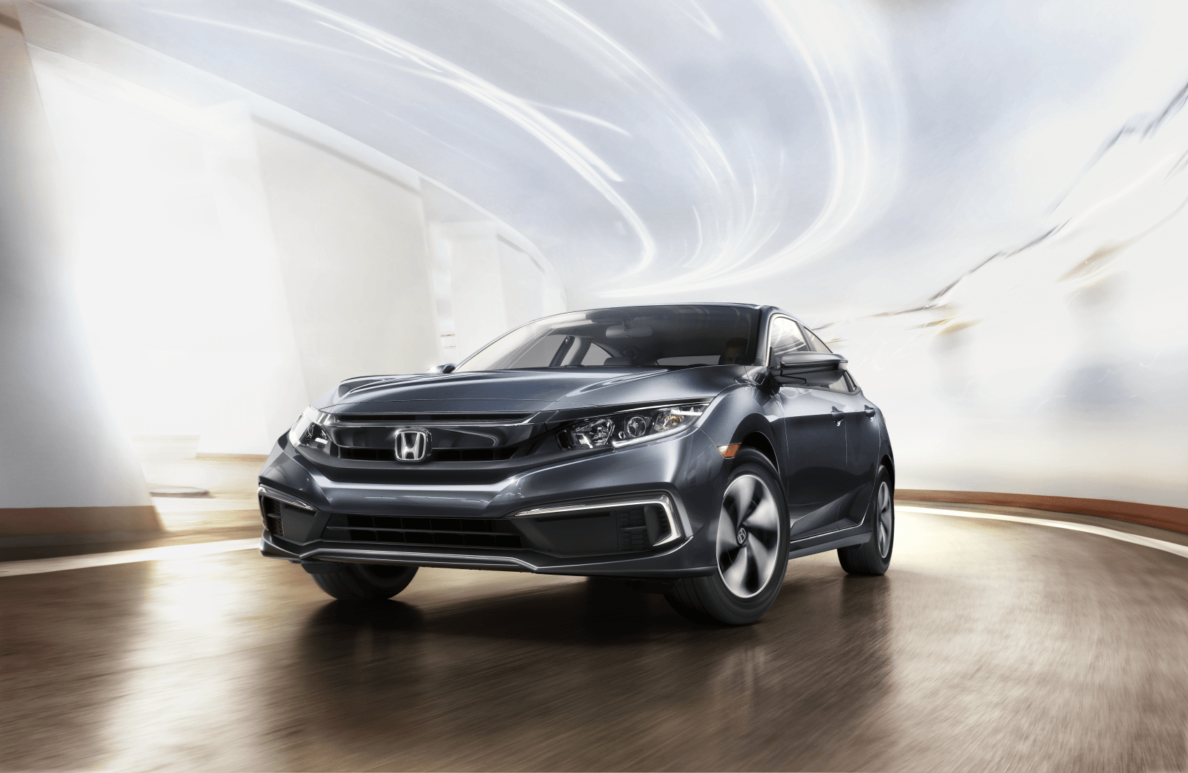 Used 2019 Honda Civic Sedan Blue Gray Tunnel