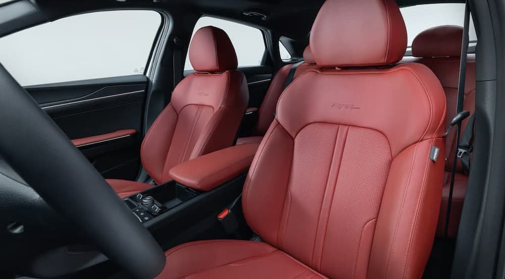 Black and red interior in a 2026 Kia K5.