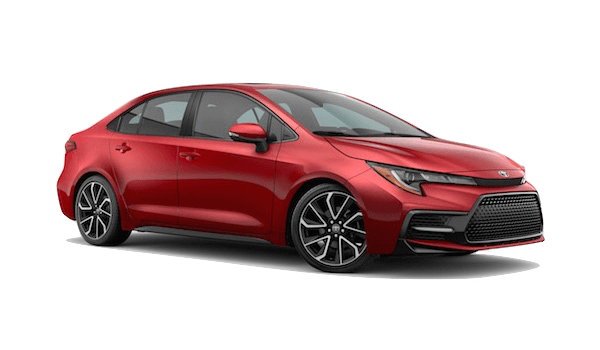 A red 2020 Toyota Corolla