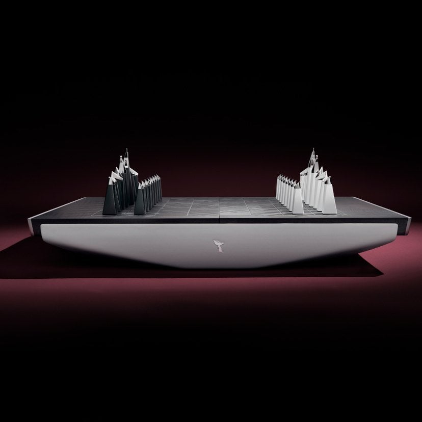Rolls-Royce Chess Set with dark and light playing pieces
