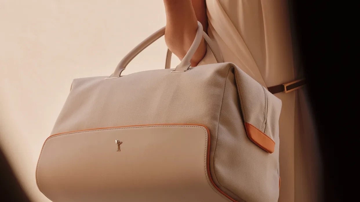 Detail of Rolls-Royce Escapism II luggage with Mandarin trim