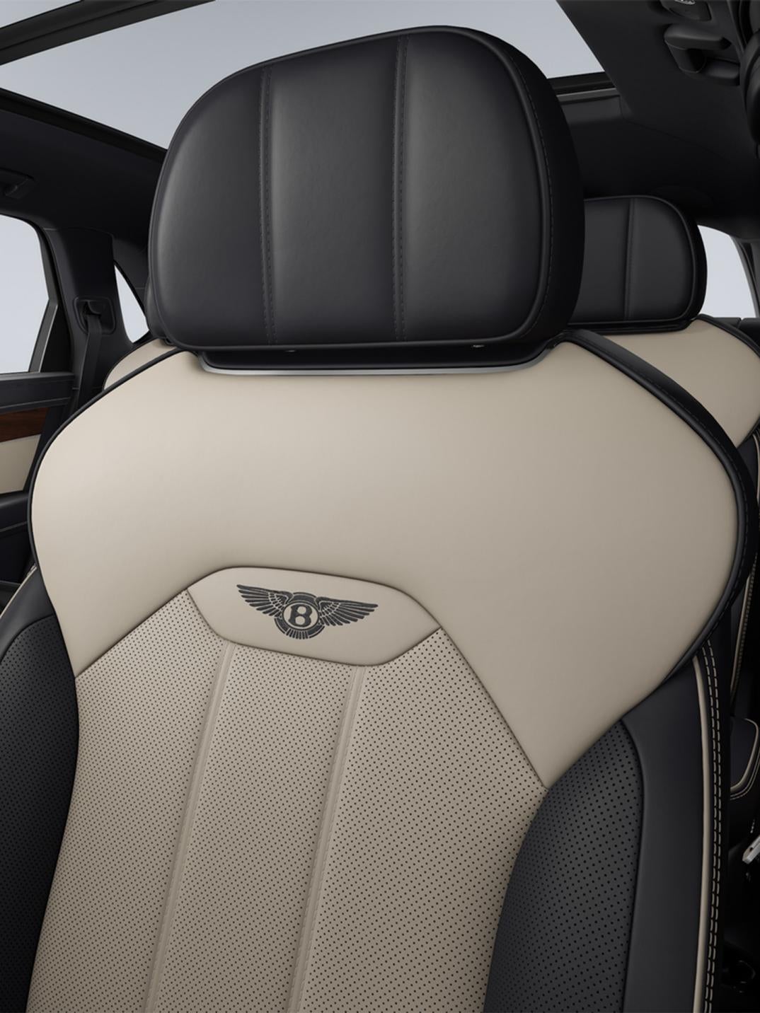 Bentley Bentayga EWB front seat in Portland and Imperial Blue leather