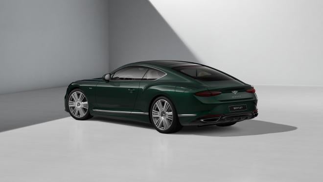 Rear three-quarter view of the Continental GT Azure