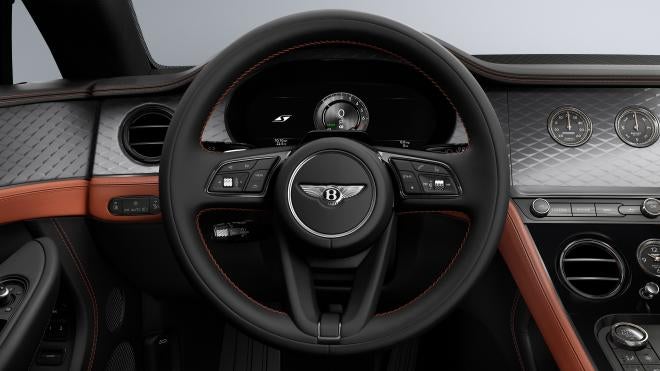Bentley Continental GT S steering wheel and driver display