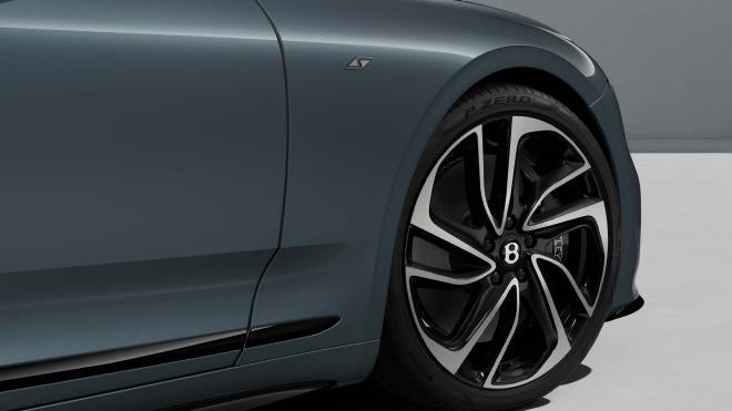 Bentley Continental GT S front wheel and S badge detail