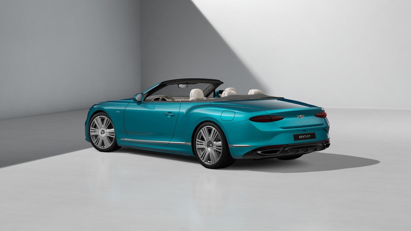 Rear three-quarter view of the Continental GTC Azure