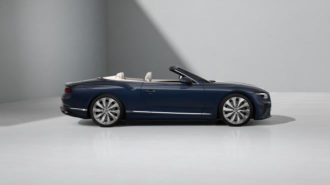 Continental GTC side profile with the roof lowered