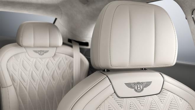 Flying Spur Azure quilted seats in Linen and Gravity Grey