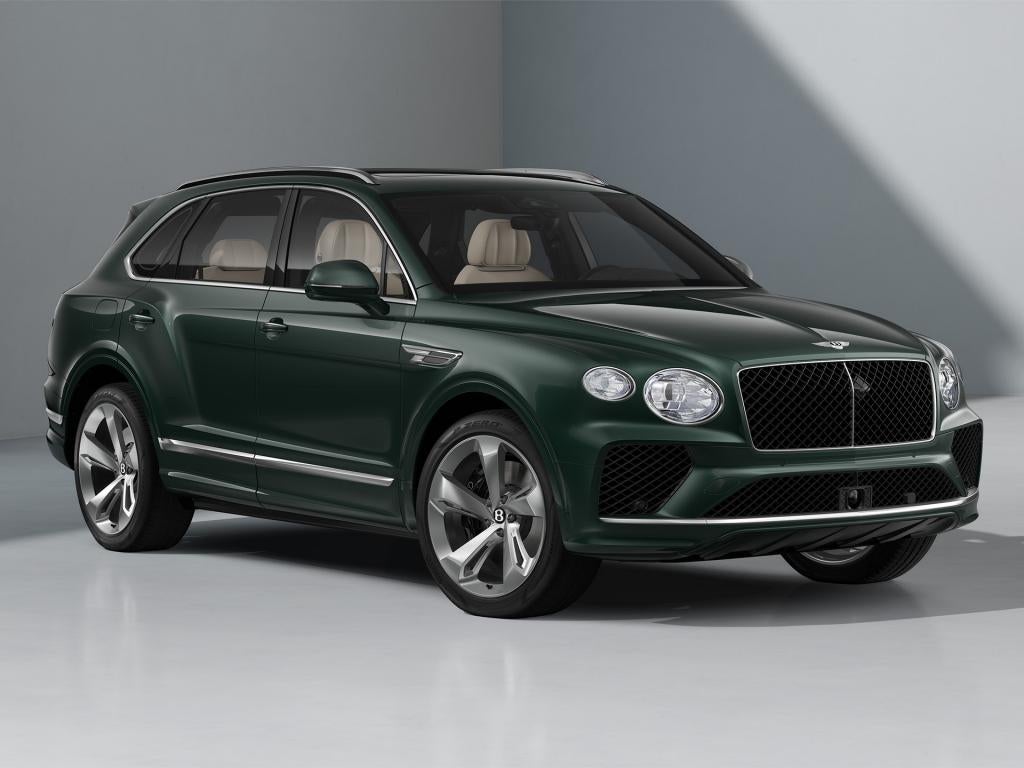 Bentley Bentayga in Verdant, viewed from the front three-quarter angle