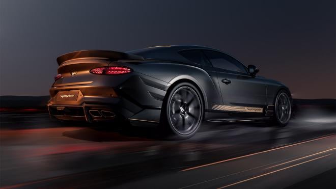 Bentley Supersports rear wing and rear three-quarter profile