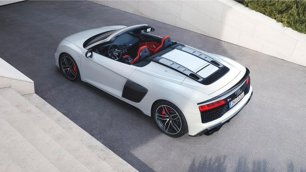Audi R8 V10 convertible top view