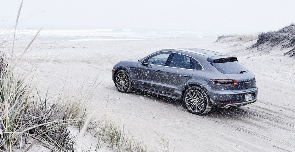porsche macan in the snow
