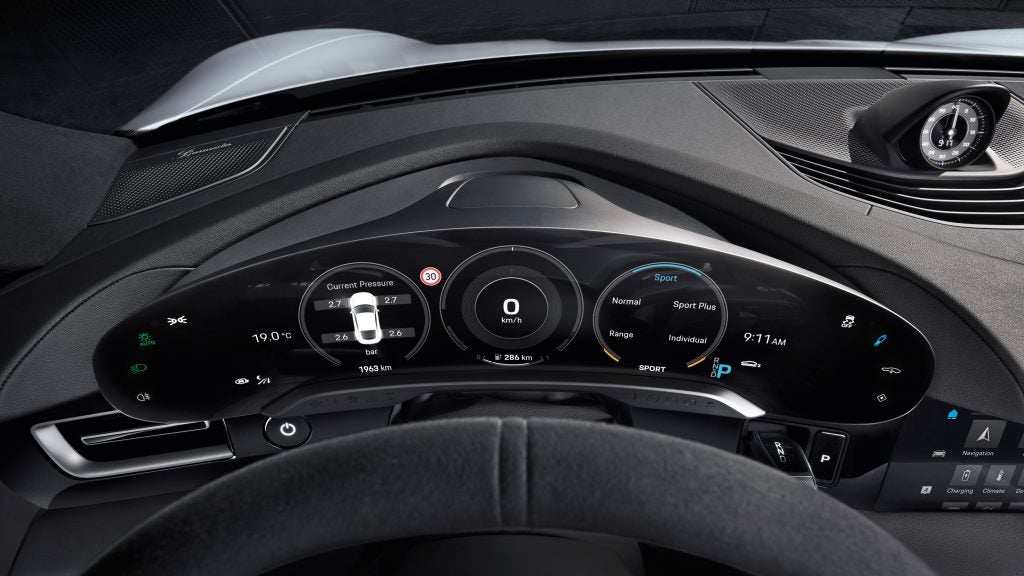 Interior of Porsche Taycan Turbo