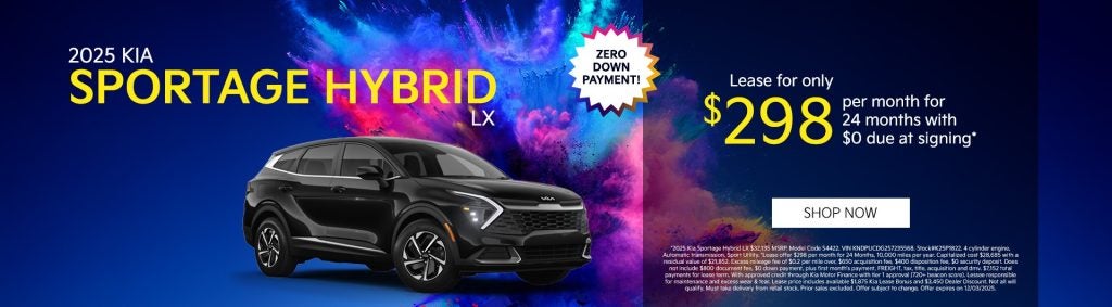 2025 Kia Sportage Hybrid LX – Lease for $298/Month for 24 Months