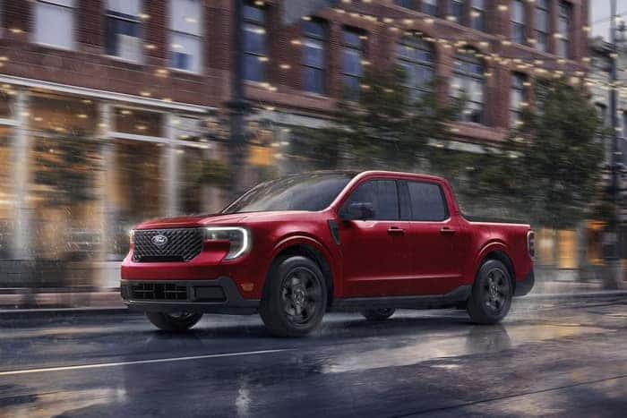 2025 Ford Maverick driving in the rain