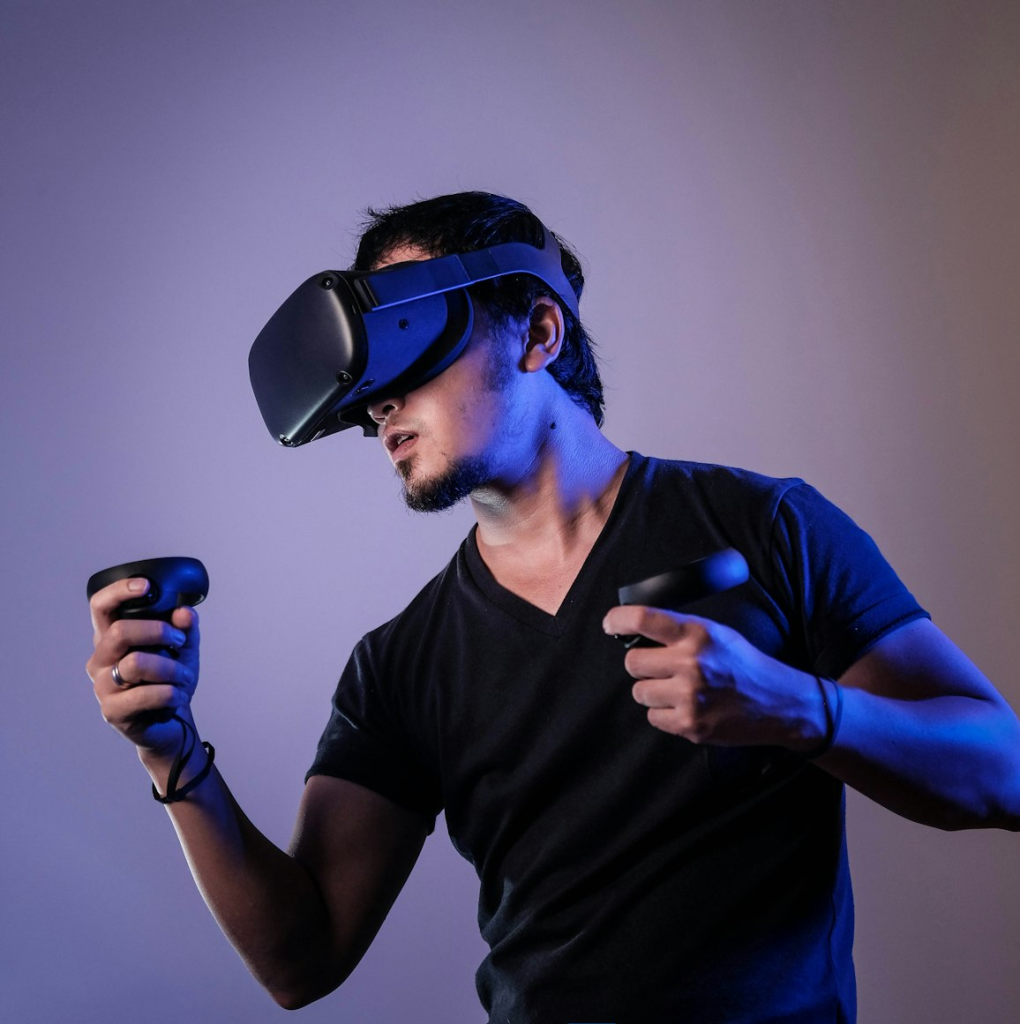man in vr headset