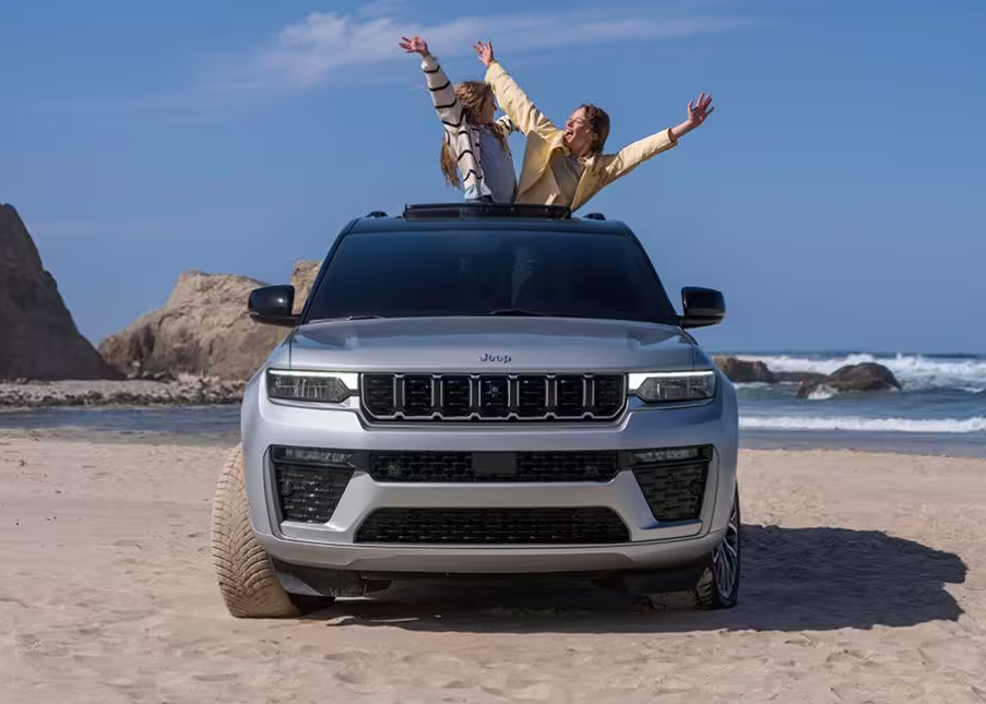 Gray 2026 Jeep Grand Cherokee facing front