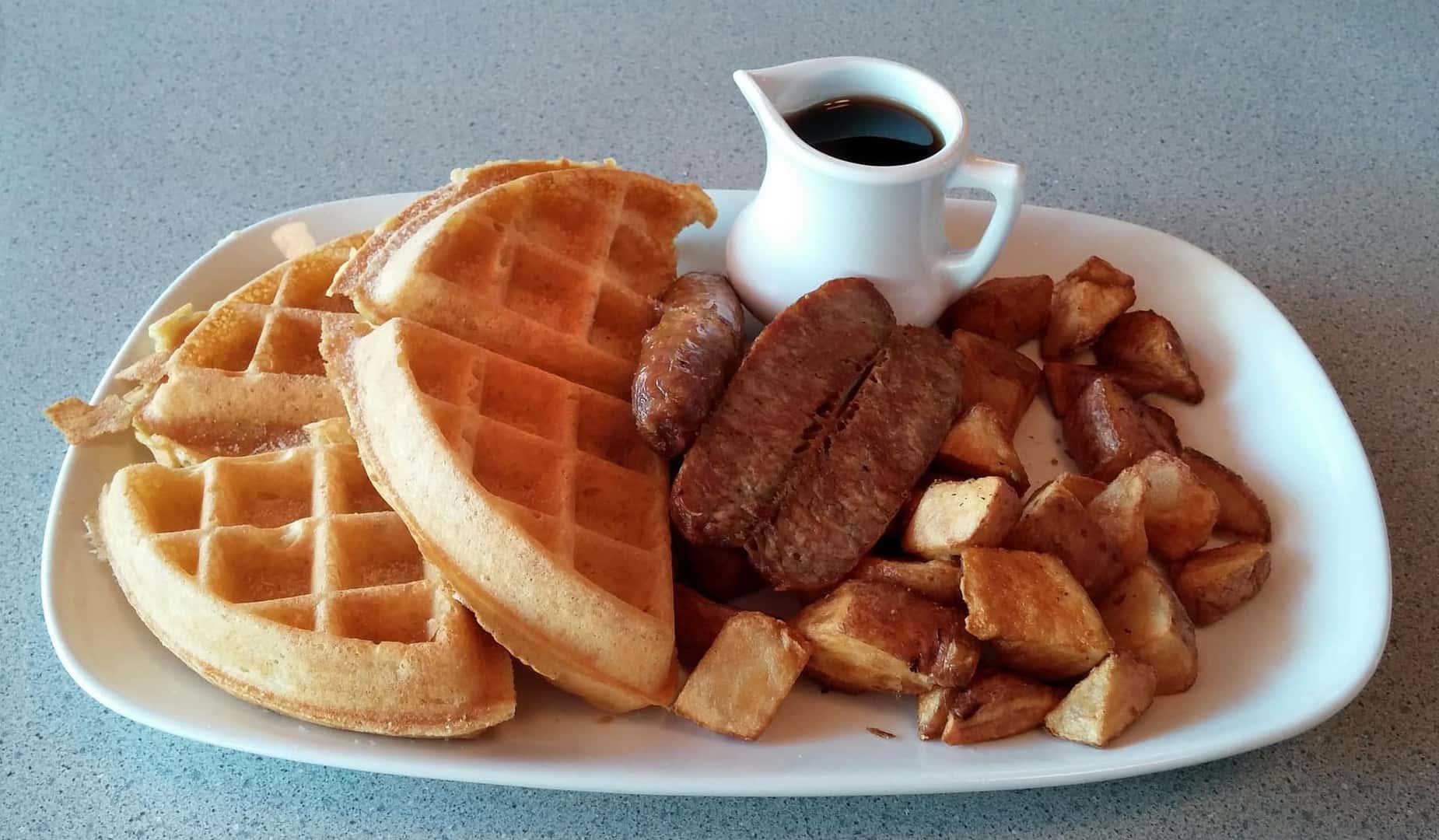Waffles, Sausage, Hashbrowns Diner Breakfast Carmel, NY