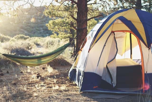 Campsite at golden hour