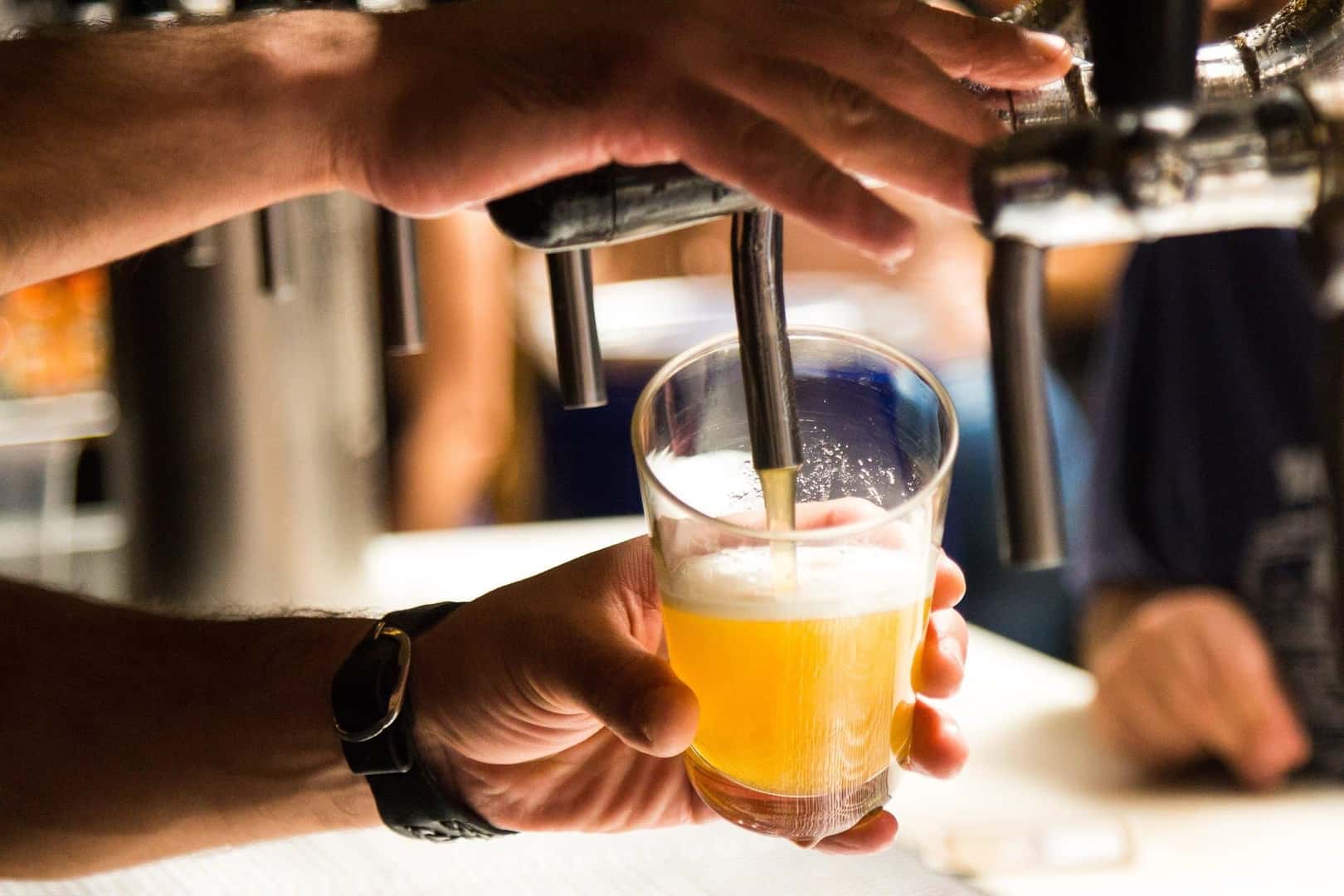 Beer from a bar
