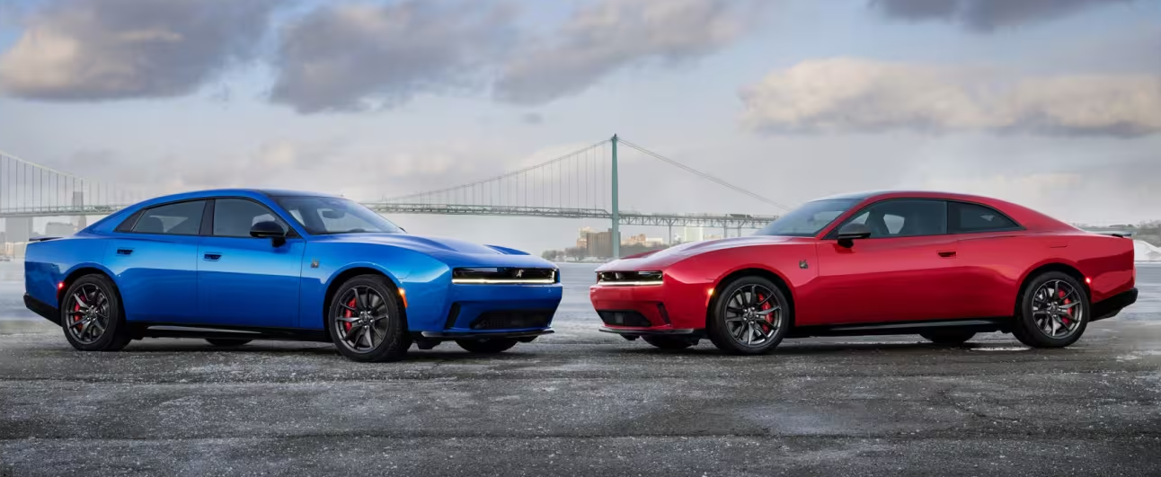 Red and Blue 2026 Dodge Chargers