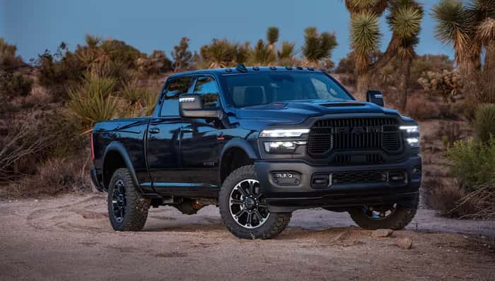 Ram 2500 parked in the dirt