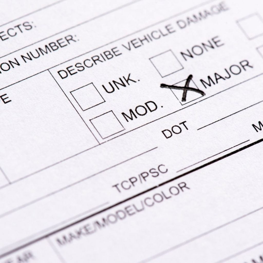 A car accident report for accidents