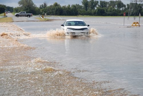 Vehicle in Floodwaters