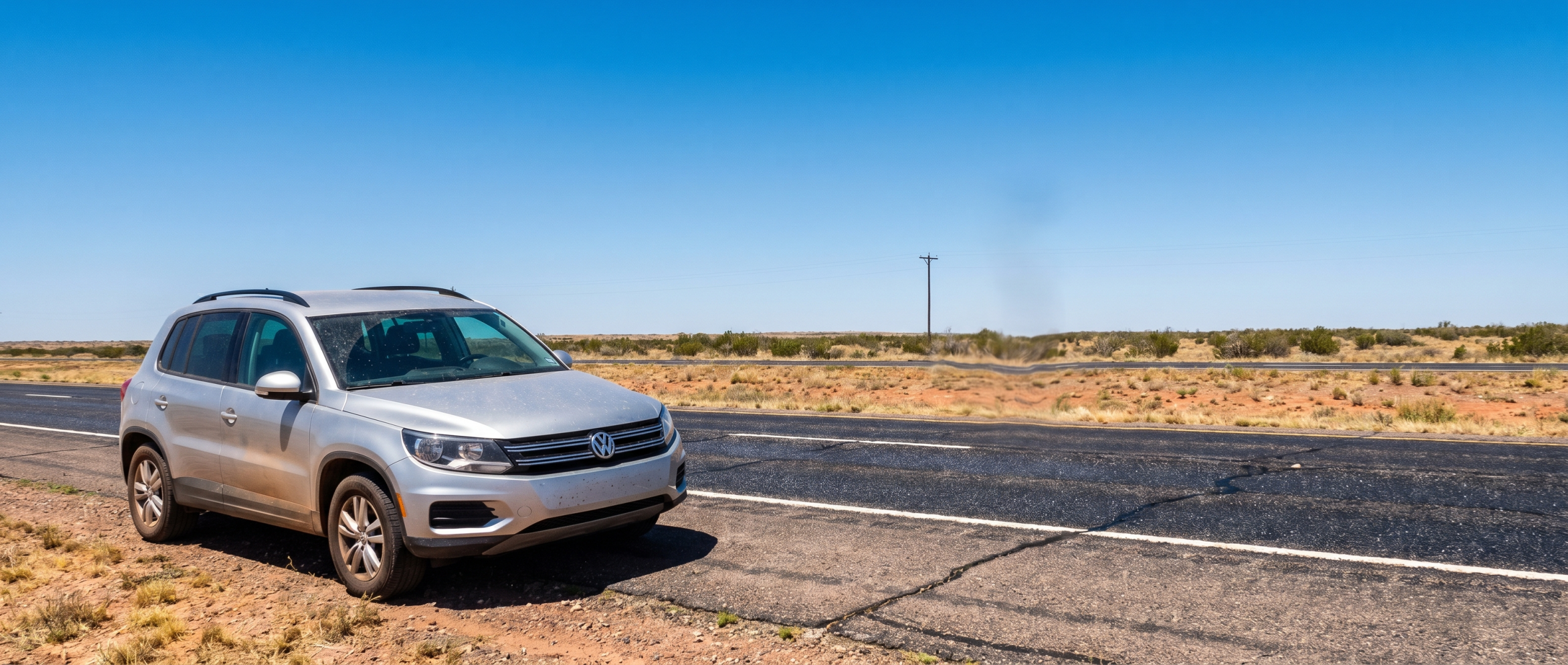 Volkswagen Tiguan tire care on hot pavement near Loop 335 in Amarillo, TX