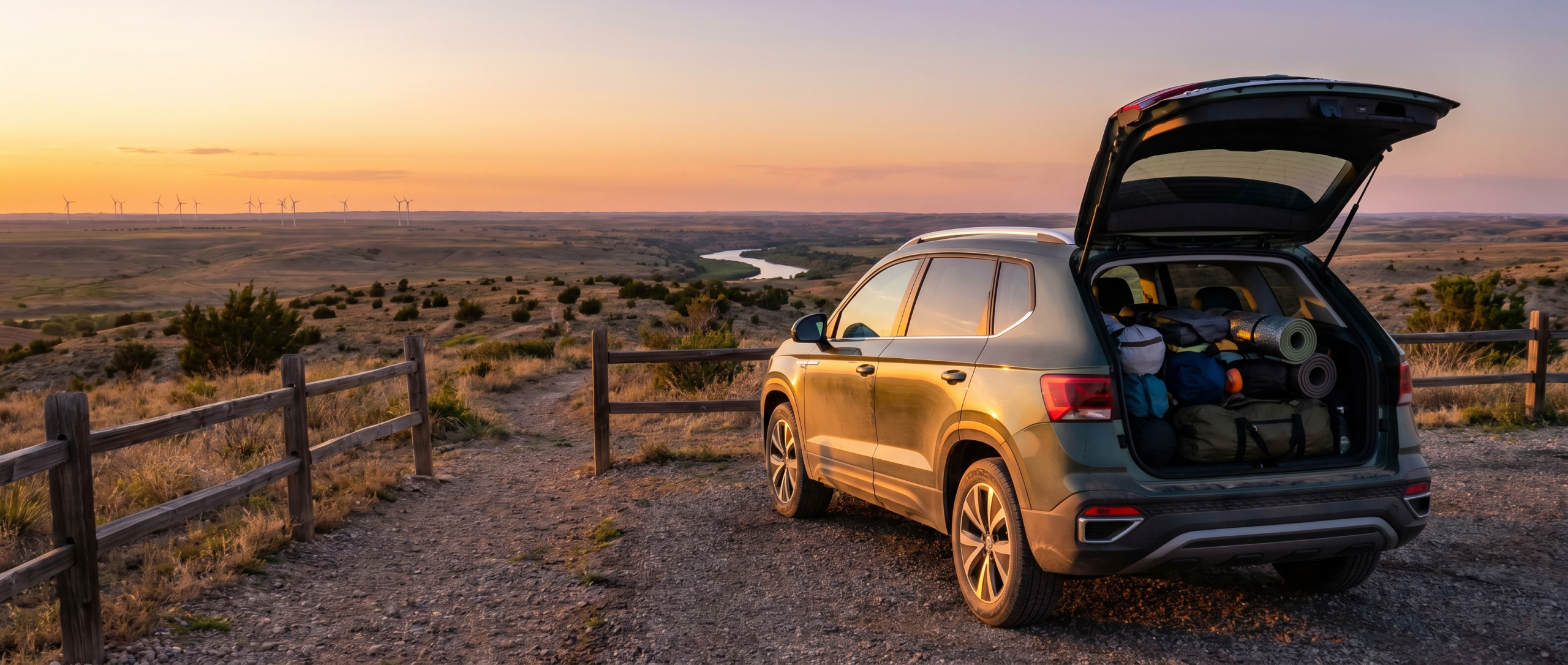 Volkswagen Taos with weekend trip gear near Bushland, TX