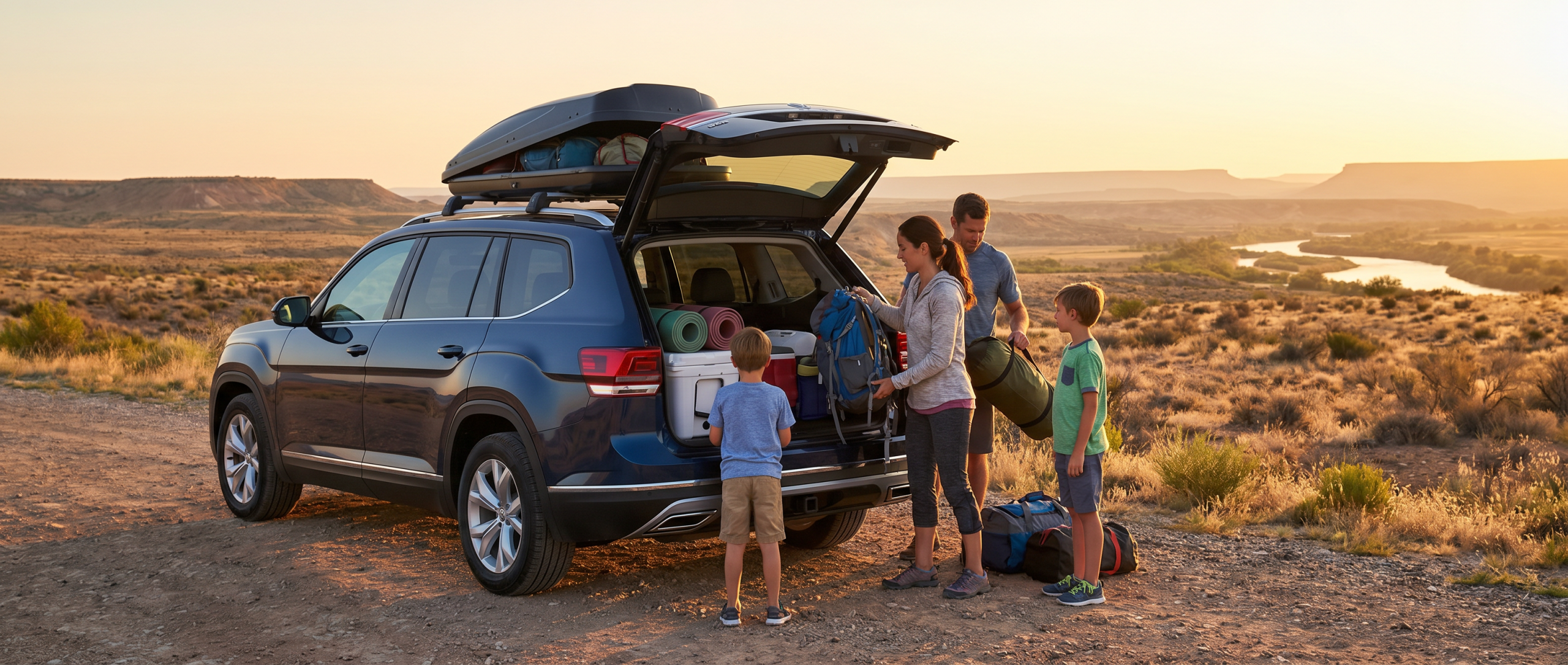 Volkswagen Atlas packed for summer road trip near Amarillo TX
