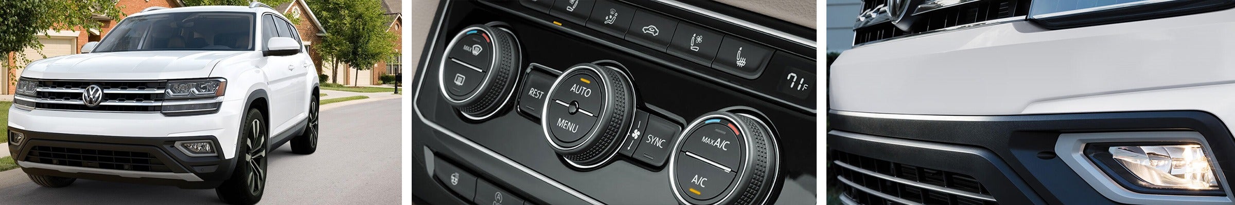 a collection of interior and exterior photos of a 2020 Volkswagen Atlas