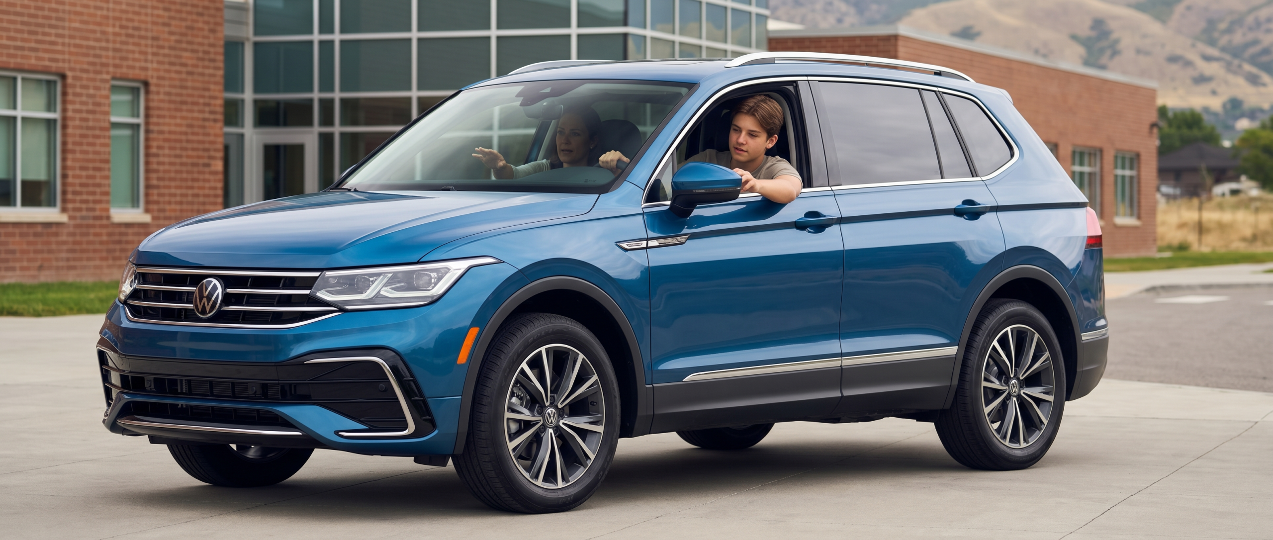 Volkswagen Tiguan teen safety features demonstrated near Canyon High School in Amarillo, TX