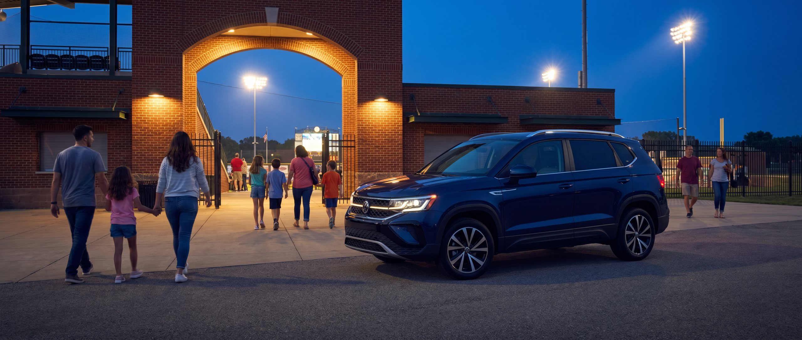 Volkswagen Taos compact SUV parked near Hodgetown stadium in Amarillo, TX