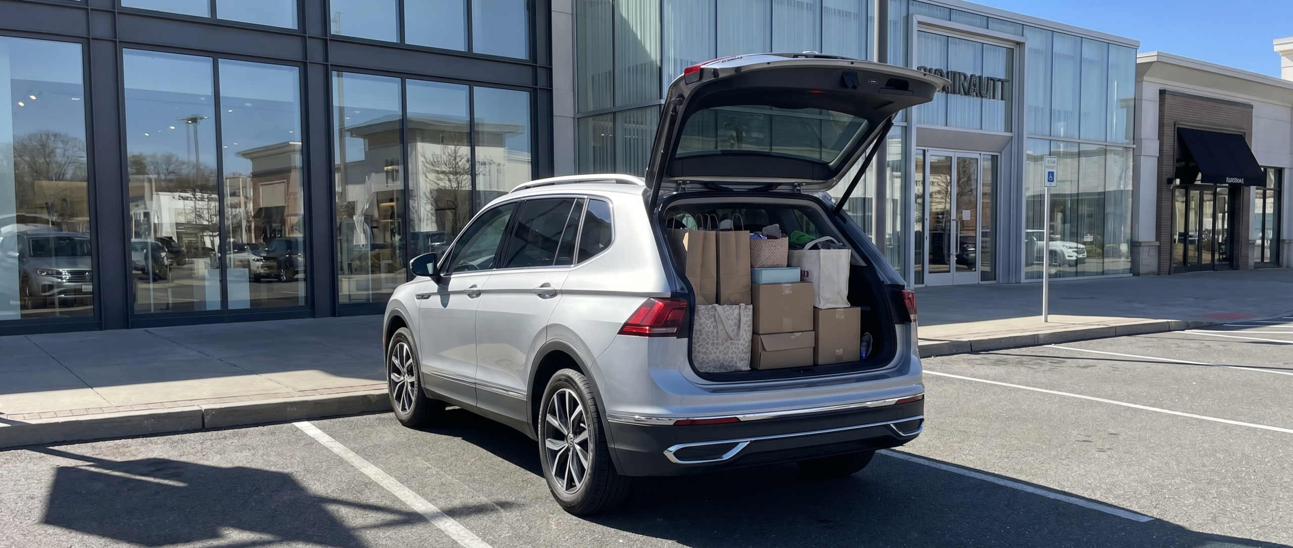 Volkswagen Tiguan cargo space loaded with shopping bags in Amarillo, TX