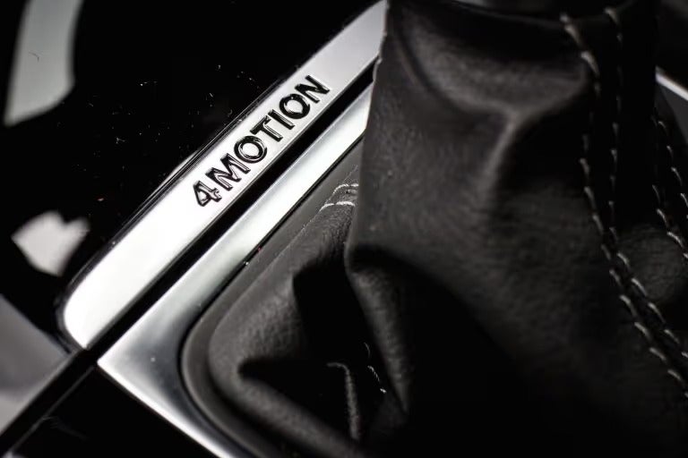 close up photo of the 4Motion stick shift in a Volkswagen