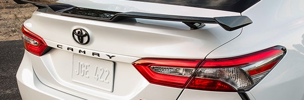 Model Features of the 2022 Toyota Camry at Bennett Toyota of Lebanon | Close up on back of Camery