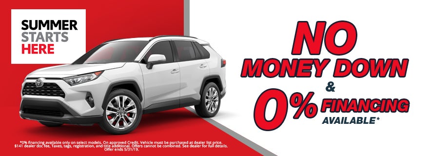 No Money Down and 0% Financing available everyday!